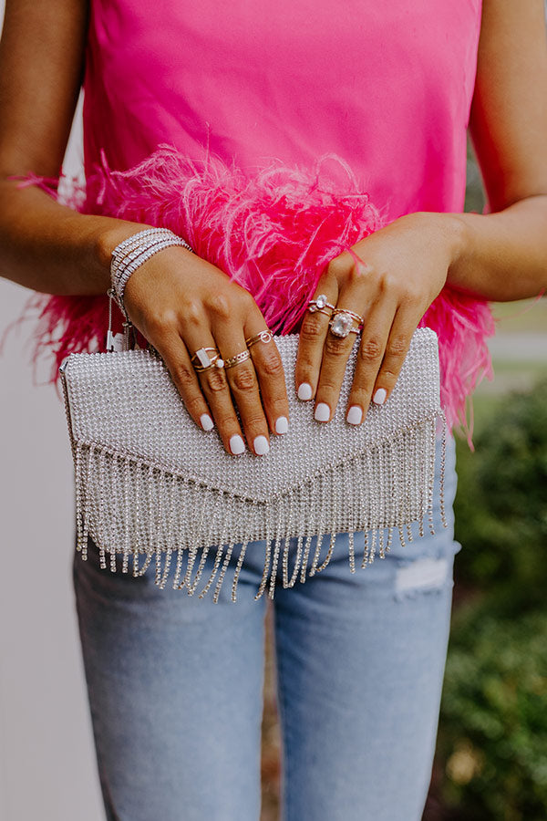 VIP Party Rhinestone Clutch In Silver Image - 4