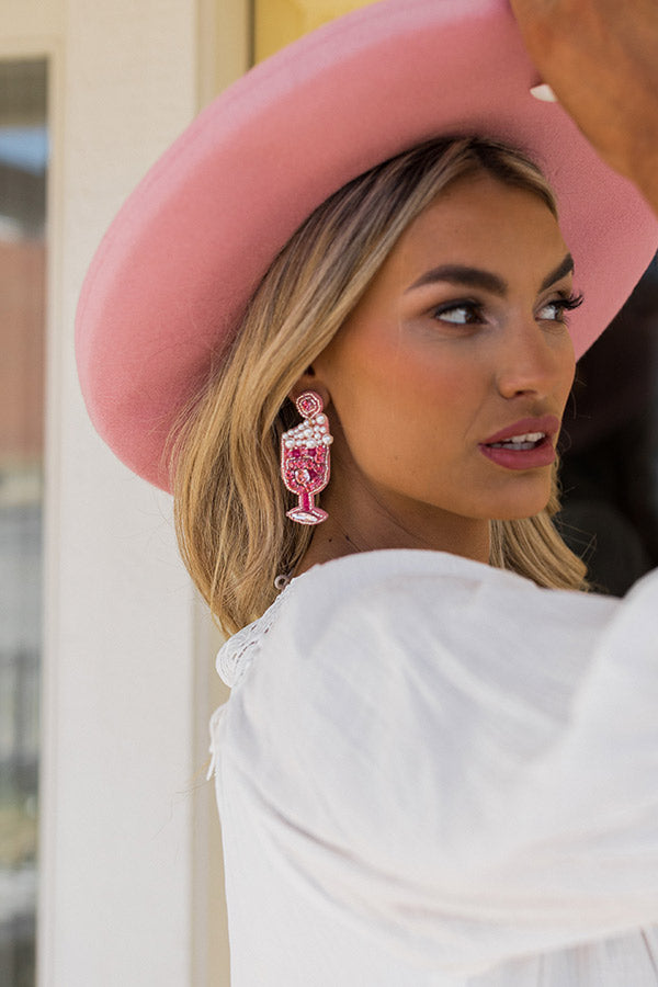Pop The Bubbly Beaded Earrings In Pink Image - 1
