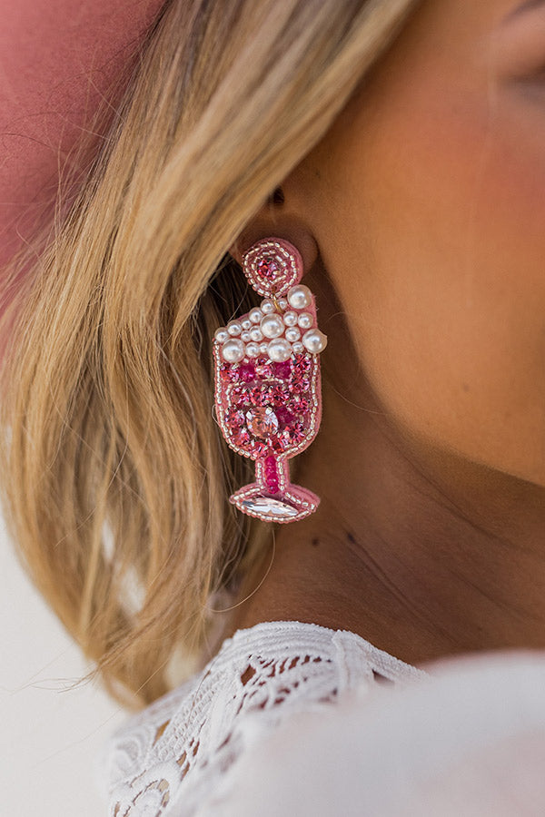 Pop The Bubbly Beaded Earrings In Pink Image - 2
