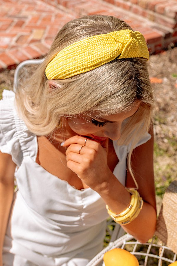 Sunrise Kisses Woven Headband In Yellow Image - 2