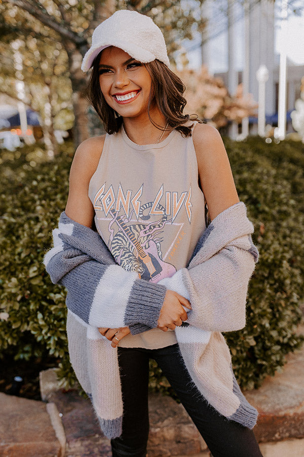 Long Live Mineral Washed Boyfriend Tank In Mocha