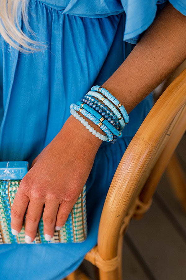Free And True Bracelet Set In Blue