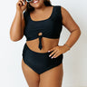 Jacuzzi Cutie Front Tie Bikini Top in Black Curves Image - 1