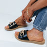 The Coston Faux Leather Sandal In Black Image - 1