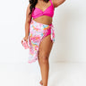 Tanning In Tulum High Waist Bikini Bottom in Hot Pink Curves Image - 1