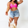Sandy Seaside Wrap Bikini Top in Hot Pink Curves Image - 1