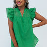 Watermelon Margs Gingham Top In Green Image - 1