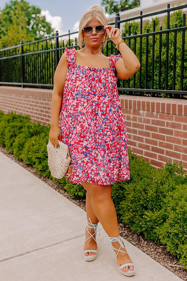 Stick Around Floral Shift Dress Curves Image - 1