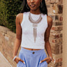 Starting Fresh Seamless Crop Top In White Image - 1