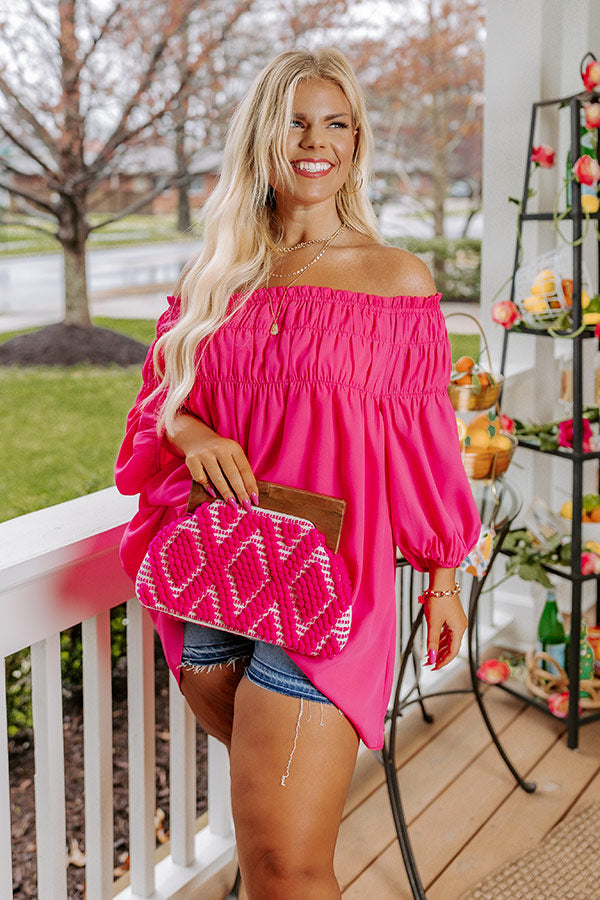 Made For Merriment Shift Top in Hot Pink Curves Image - 1