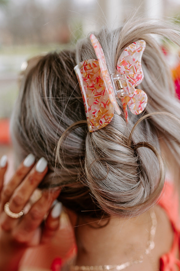 Fresh Blooms Hair Claw Clip in Nectarine Image - 2