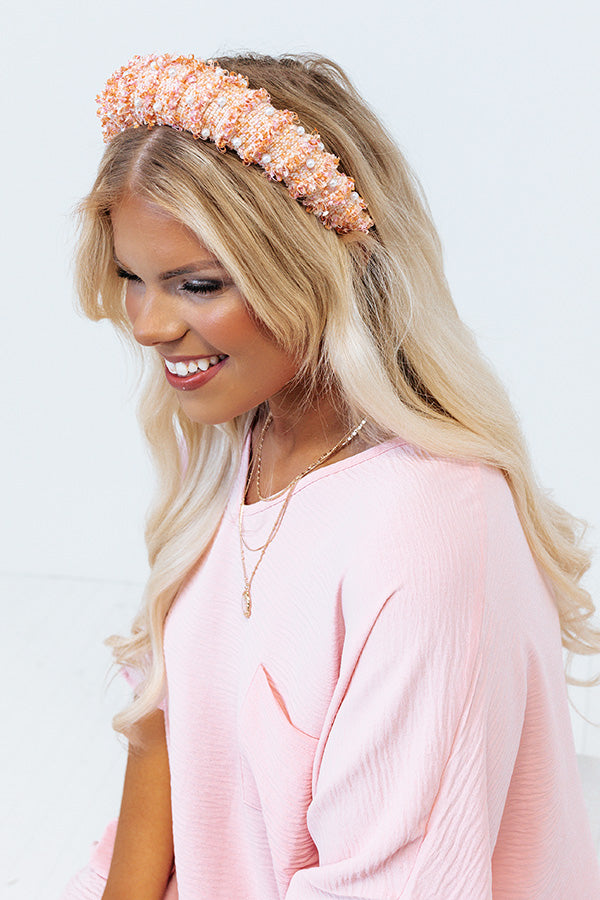 Ready For Fame Embellished Headband in Orange