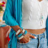 Seas The Moment Beaded Bracelet In Turquoise Image - 1