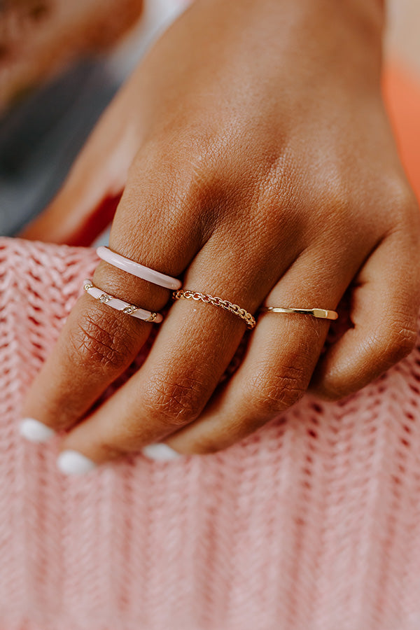 Create Your Dream Life Ring Set In Baby Pink Image - 2