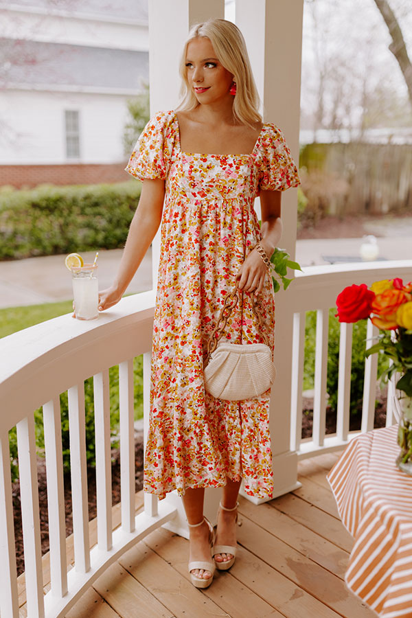 Take A Second Floral Midi In Ivory Image - 1