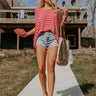 Firework Stripe Shift Top In Red Image - 1