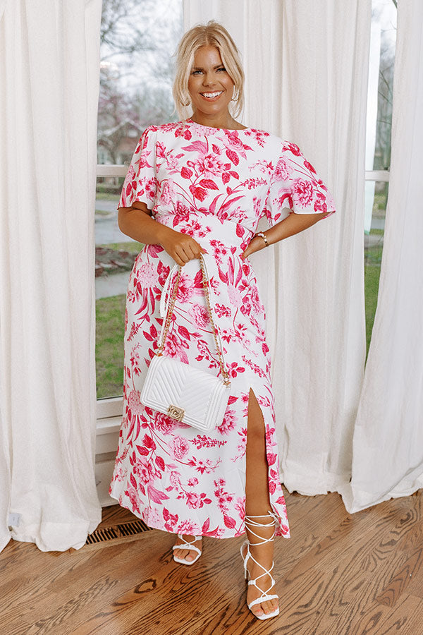 Complete Awe Floral Midi in Fuchsia Curves Image - 1