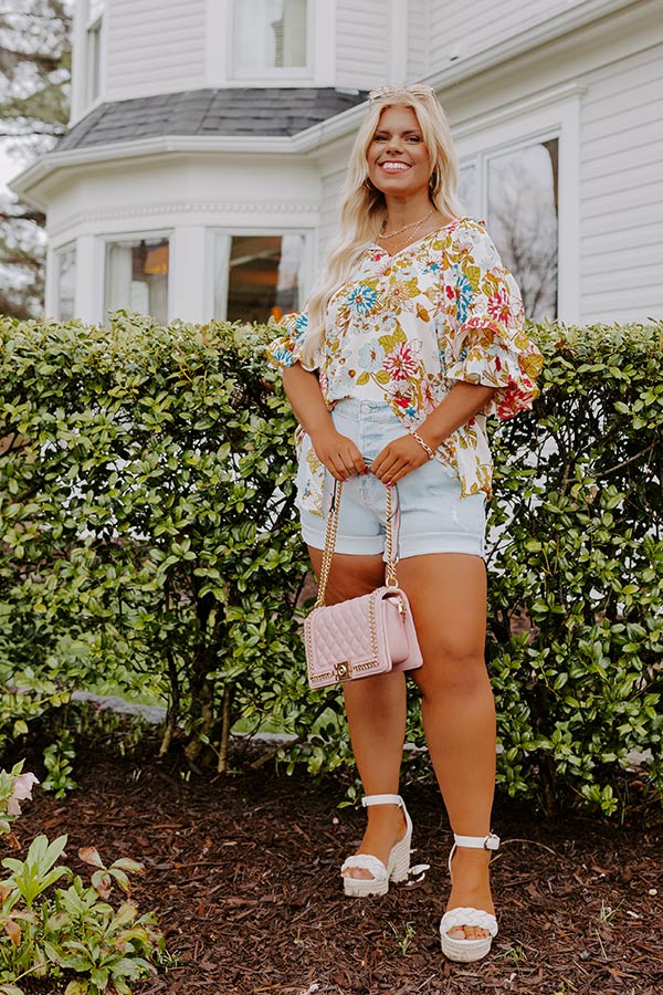 For A Season Floral Shift Top in Cream Curves Image - 2