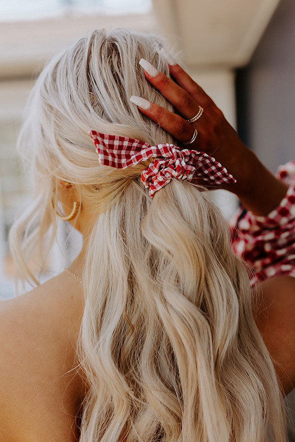 Moon River Gingham Scrunchie Image - 2