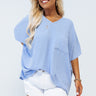 L.A. Lifestyle Shift Top In Sky Blue Curves Image - 1