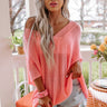 Beautiful Beach Waves Knit Top In Pink Image - 1