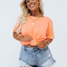 See You Around Shift Tee In Neon Coral Curves Image - 1