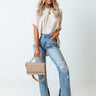 L.A. Lifestyle Shift Top In Beige Image - 1