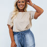 See You Around Shift Tee In Beige Curves Image - 1