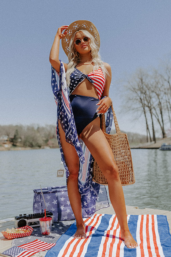 Stars, Stripes, And Everything Nice One Piece Swimsuit Image - 3