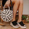 The Lysbeth Faux Suede Wedge In Black Image - 1
