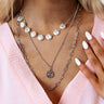 Summer Glow Layered Necklace In Silver Image - 1