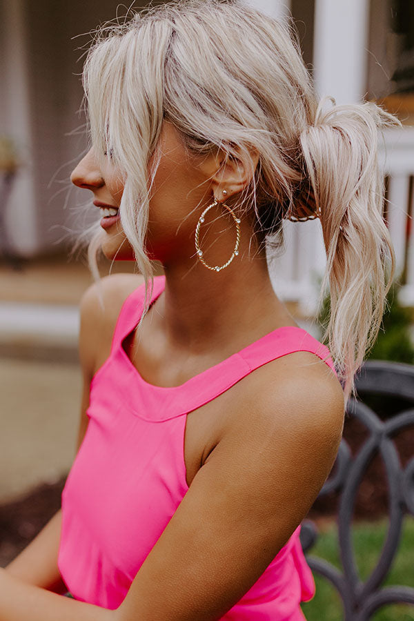 More To The Story Rhinestone Hoop Earrings