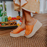The Lysbeth Faux Suede Wedge In Orange Image - 1