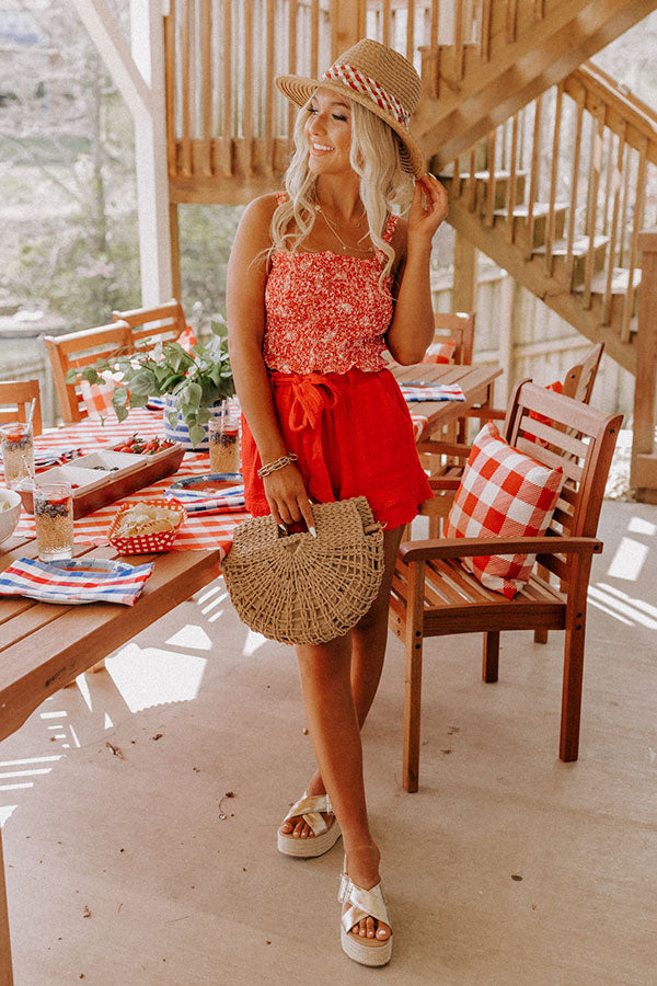 Sparkler Season Smocked Top In Red Image - 2