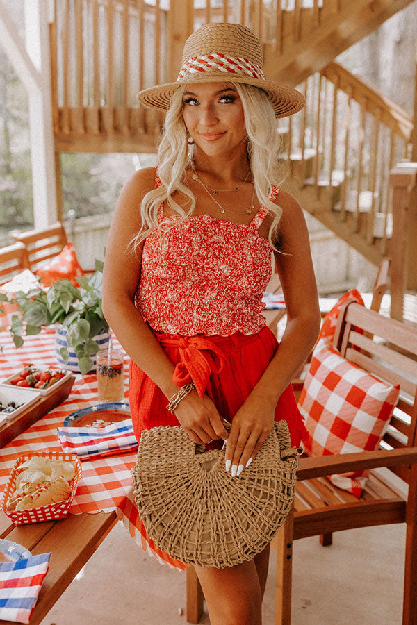 Sparkler Season Smocked Top In Red Image - 3