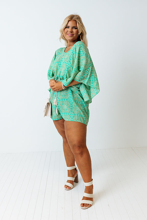 Casual Lake Weekend Paisley Romper Curves Image - 2