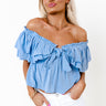 Double Date Babydoll Top In Sky Blue Image - 1