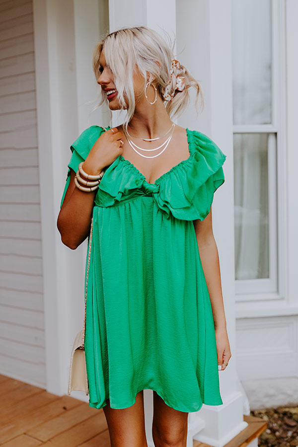 Dream All Day Babydoll Dress In Green