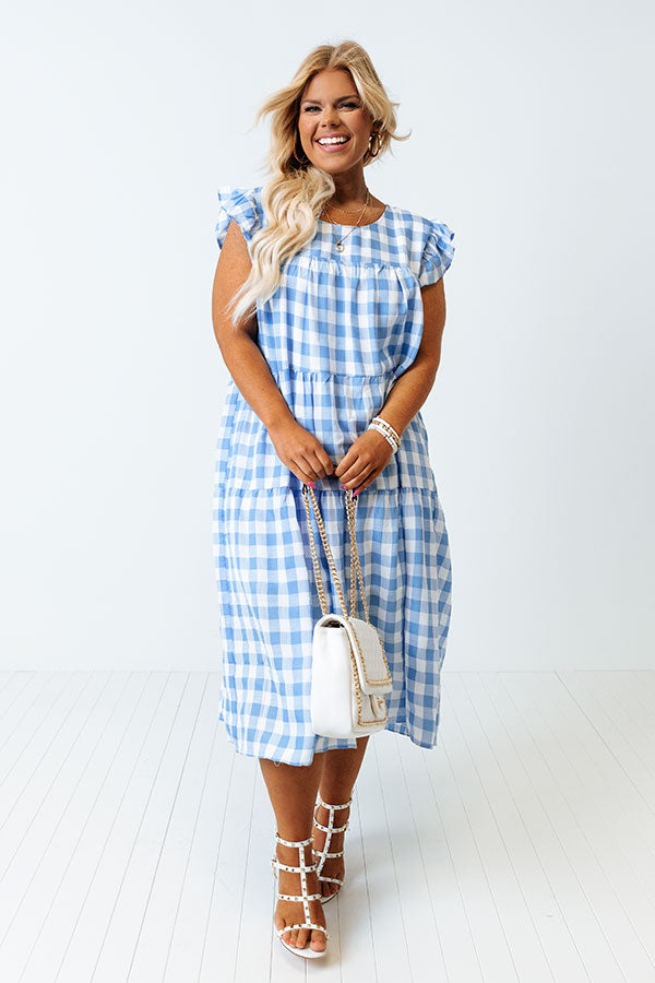 Fun Details Gingham Midi Curves Image - 1