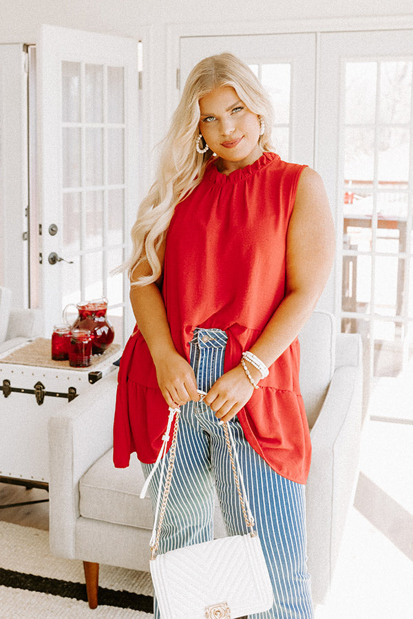 Complete Awe Shift Top In Red Curves