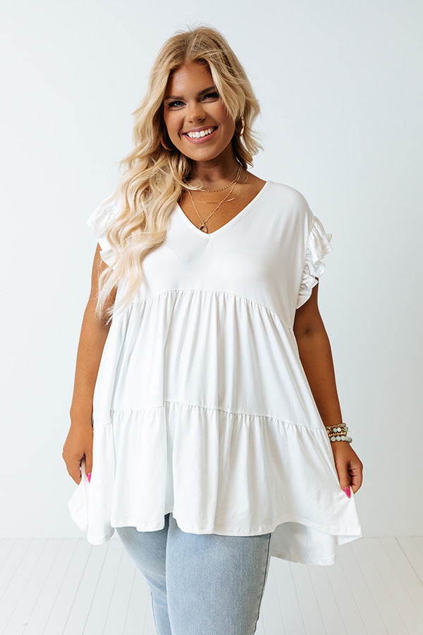 Loving This Moment Babydoll Top In White Curves Image - 2