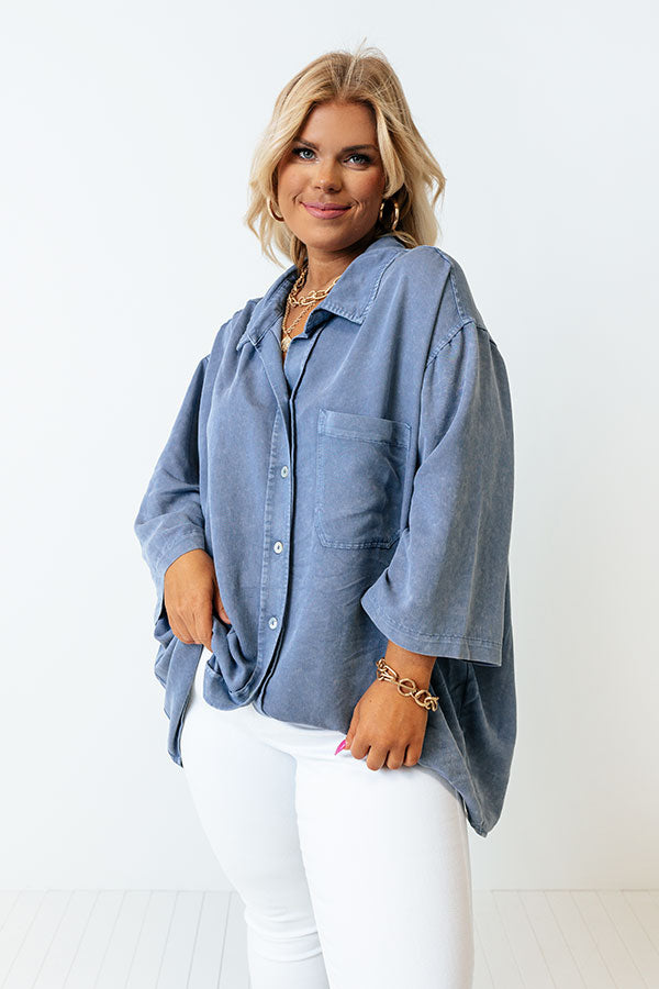 Blast The Tunes Chambray Top Curves Image - 2
