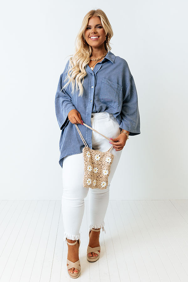Blast The Tunes Chambray Top Curves Image - 1