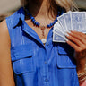 Sea The Best Semi Precious Necklace In Royal Blue Image - 1