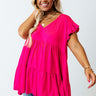 Loving This Moment Babydoll Top In Hot Pink Curves Image - 1