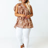 Free And True Floral Shift Top in Brown Curves Image - 1