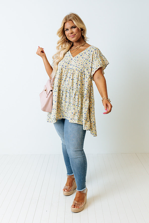Garden Gorgeous Babydoll Top In Primrose Yellow Curves Image - 1