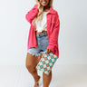 Soul Surfing Knit Button Up In Hot Pink Curves Image - 1
