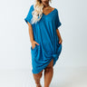 Back To Basics T-Shirt Dress In Ocean Blue Curves Image - 1