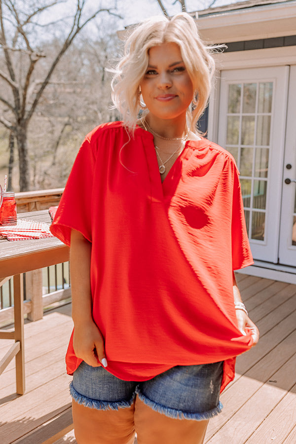 Wonderful Weekend Shift Top In Red Curves Image - 2